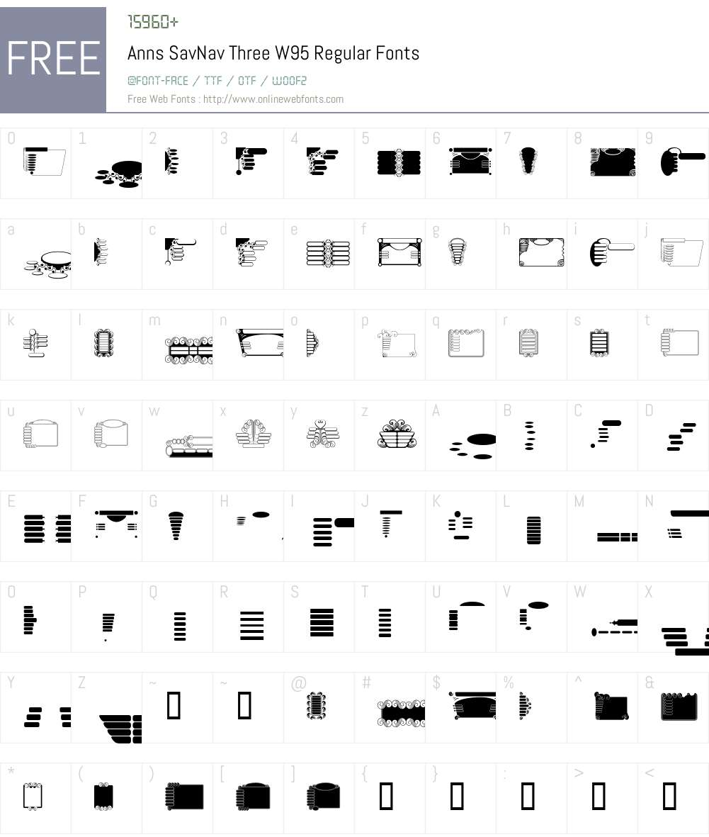 Ann's SavNav Three Font Screenshots