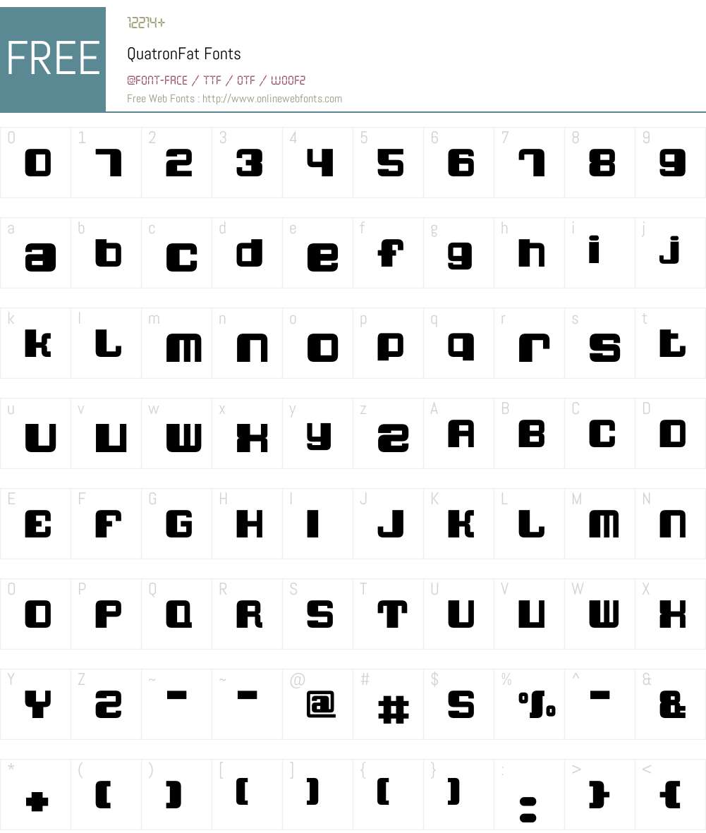 QuatronFat Font Screenshots