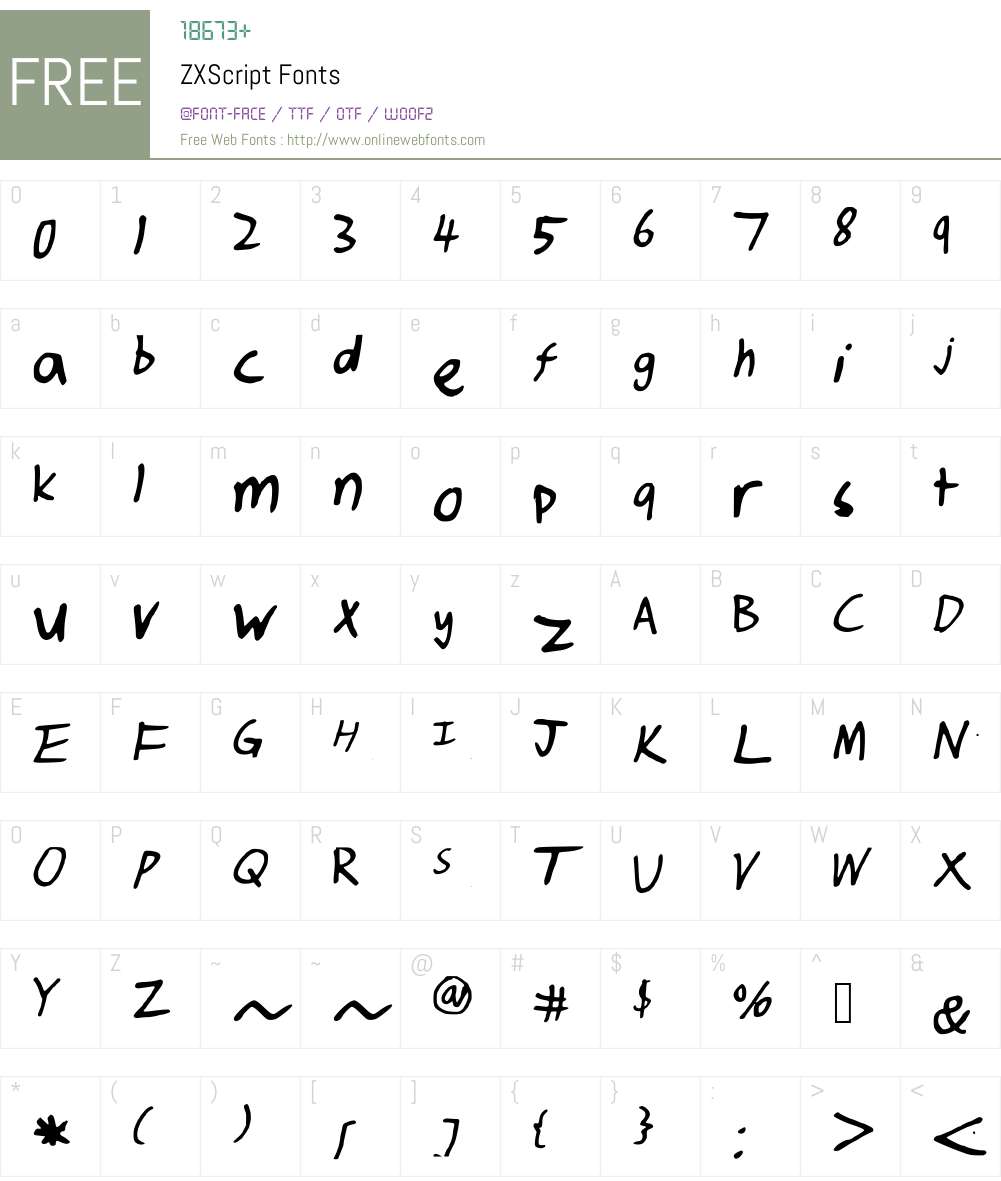 ZXScript Font Screenshots