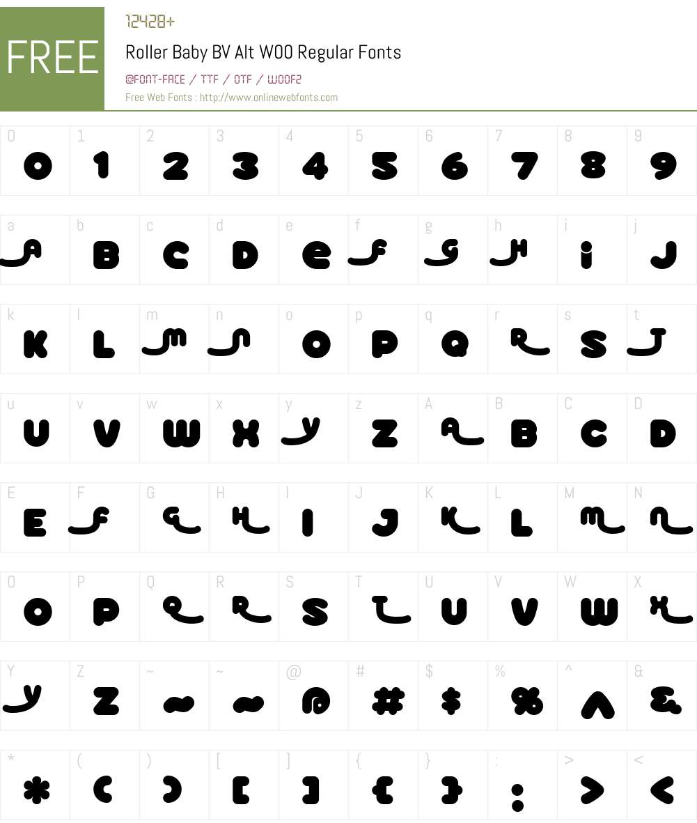 Roller Baby BV Alt Font Screenshots
