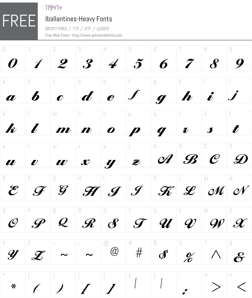 Iballantines-Heavy Font Screenshots