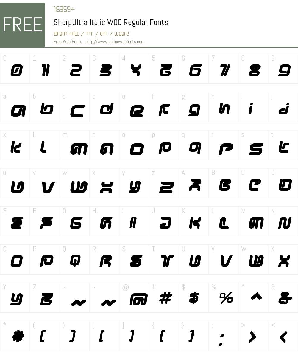 SharpUltra Italic Font Screenshots