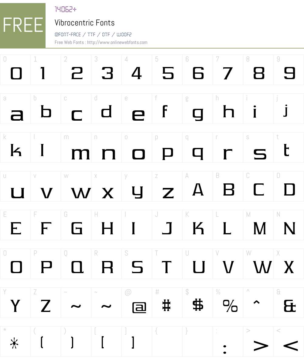Vibrocentric Font Screenshots