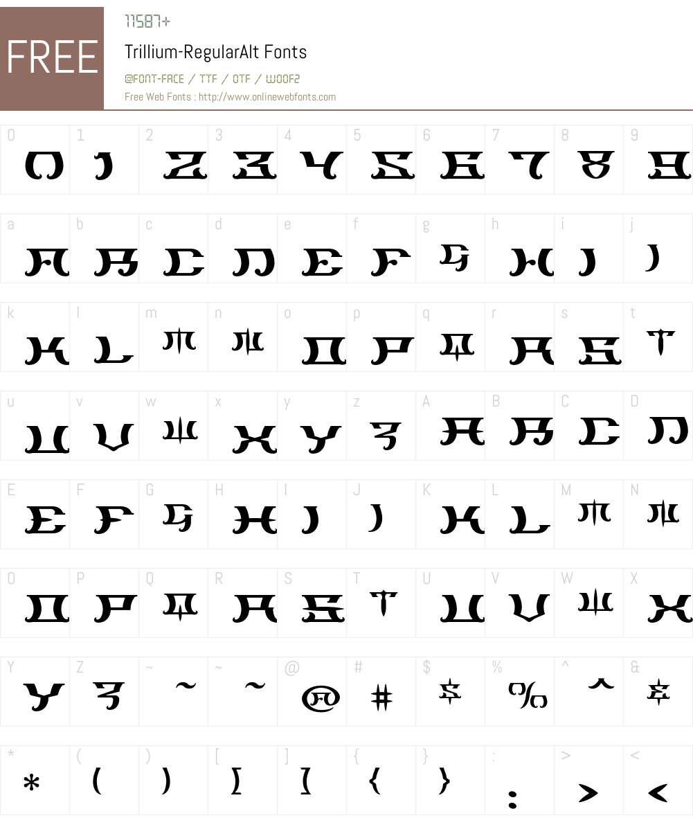 Trillium Font Screenshots