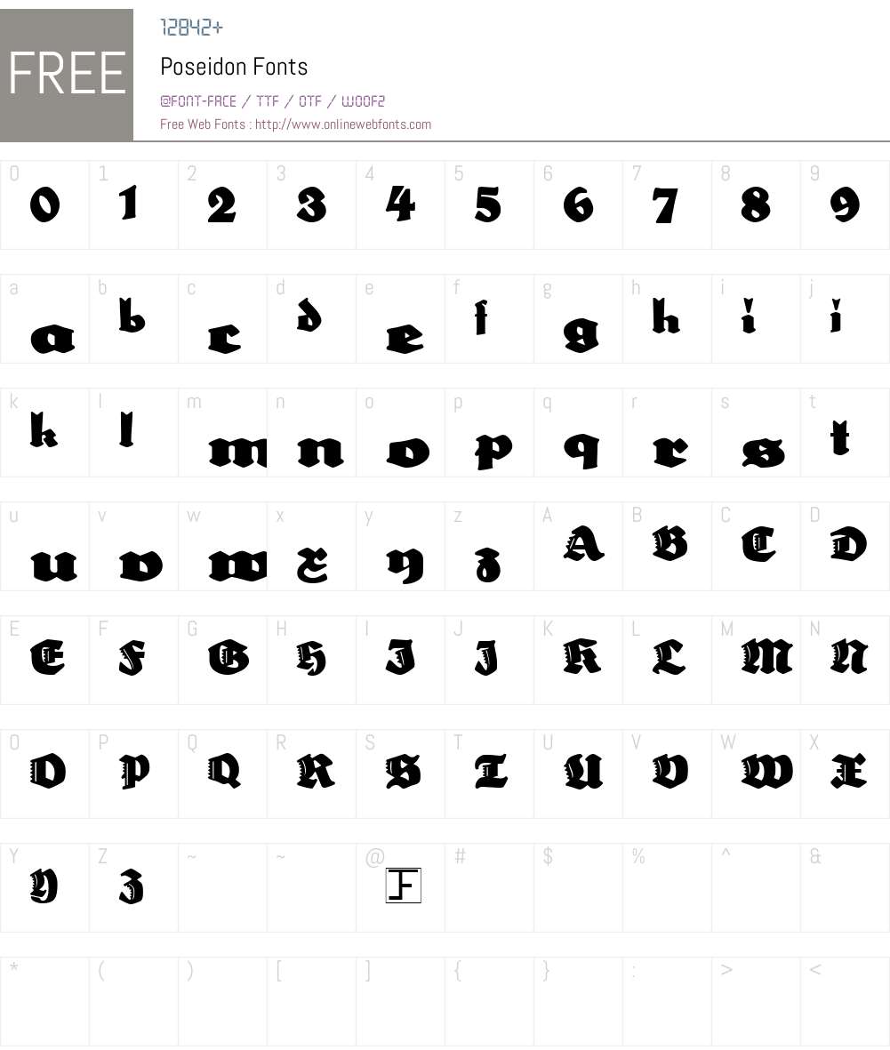 Poseidon Font Screenshots