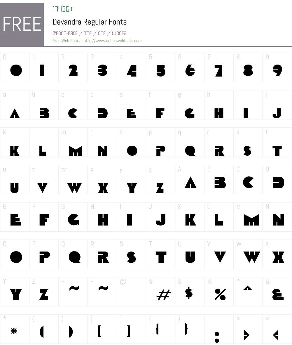 Devandra Font Screenshots