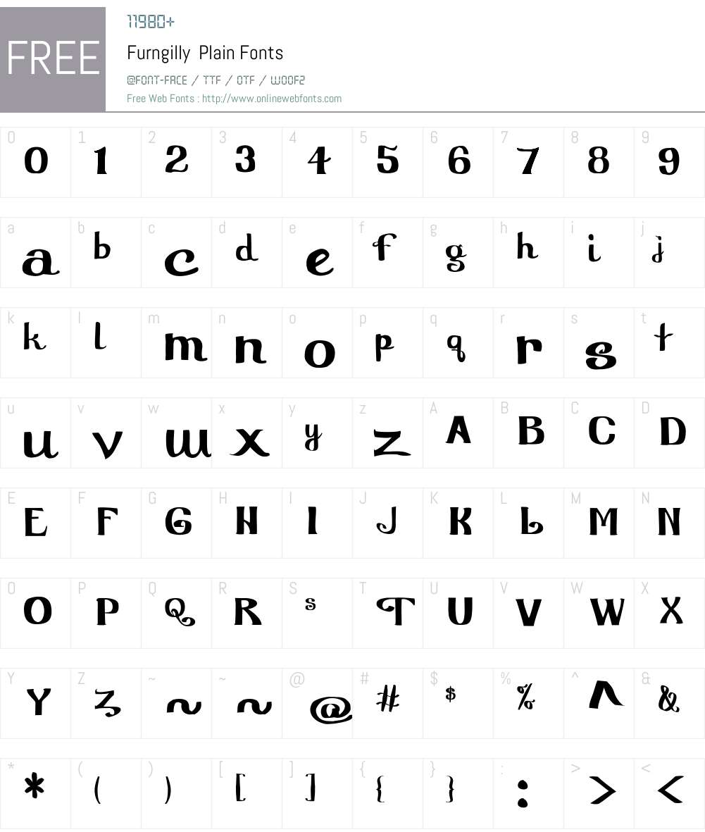 Furngilly Font Screenshots