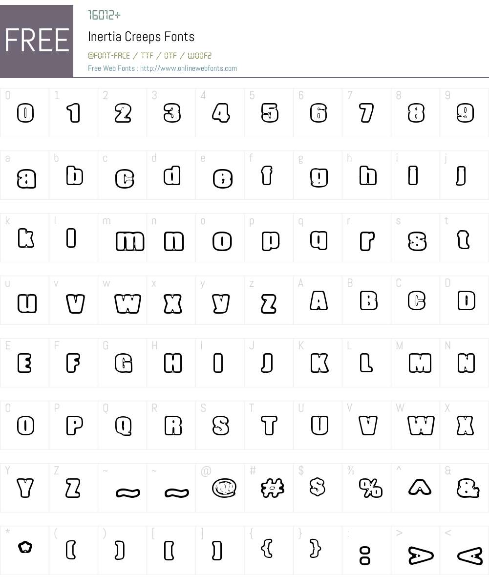 Inertia Creeps Font Screenshots