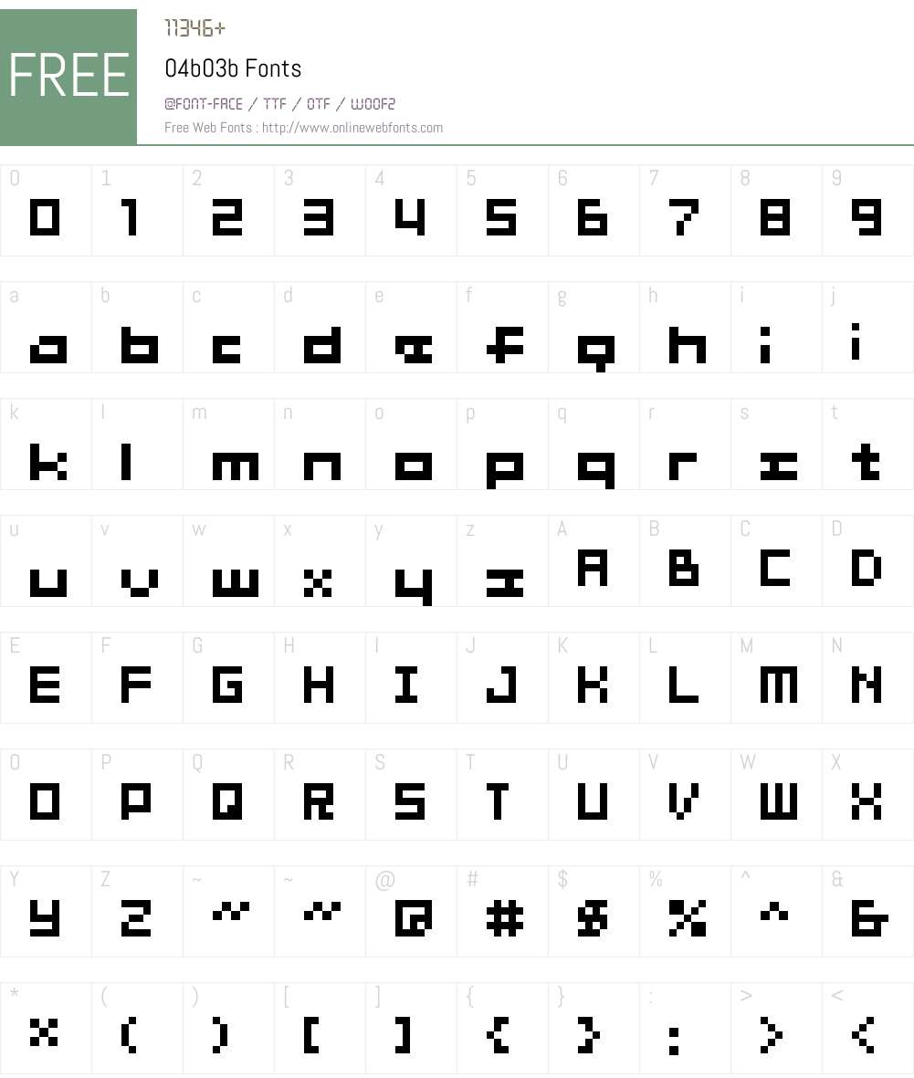 04b03b Font Screenshots
