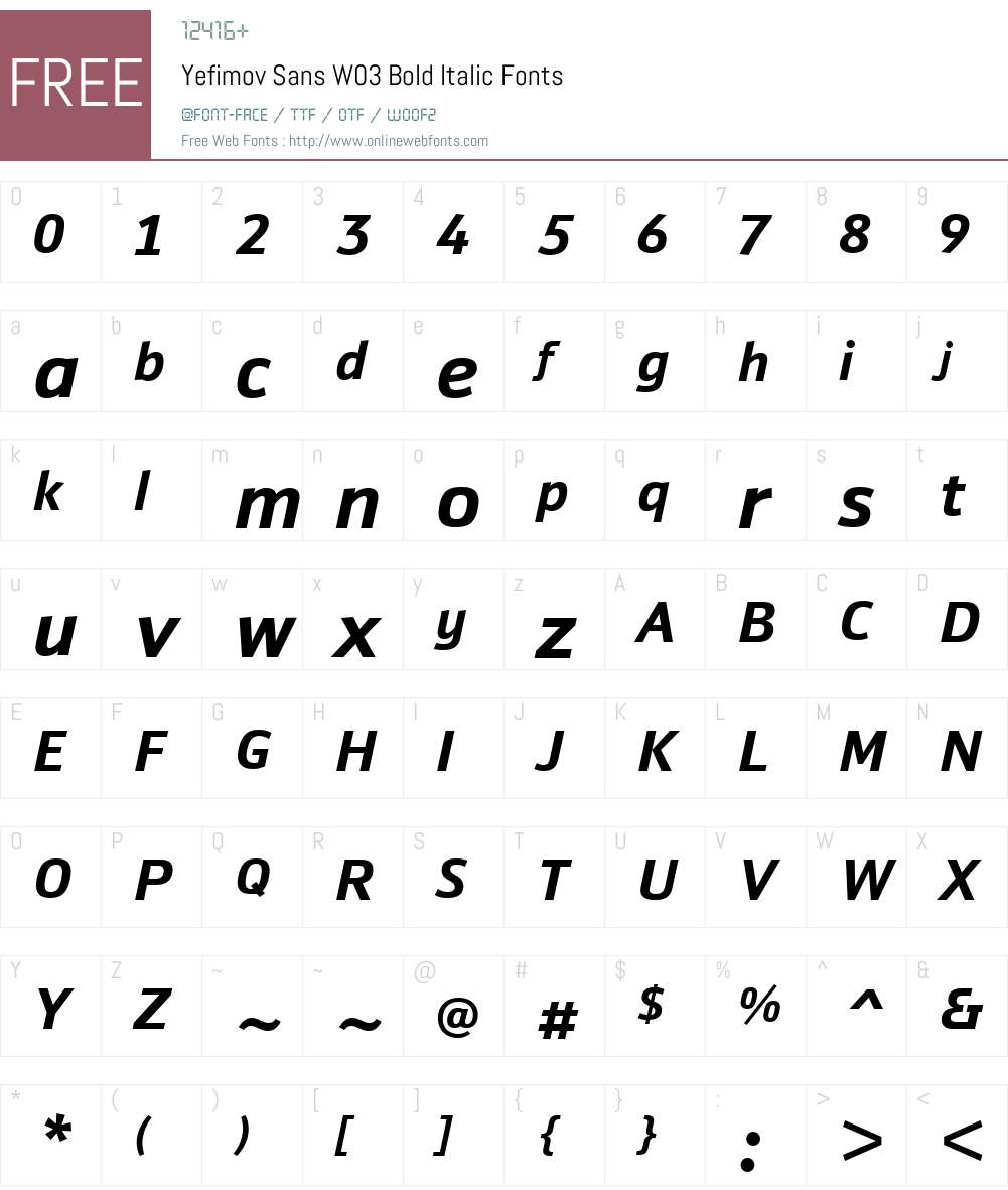 Yefimov Sans Font Screenshots