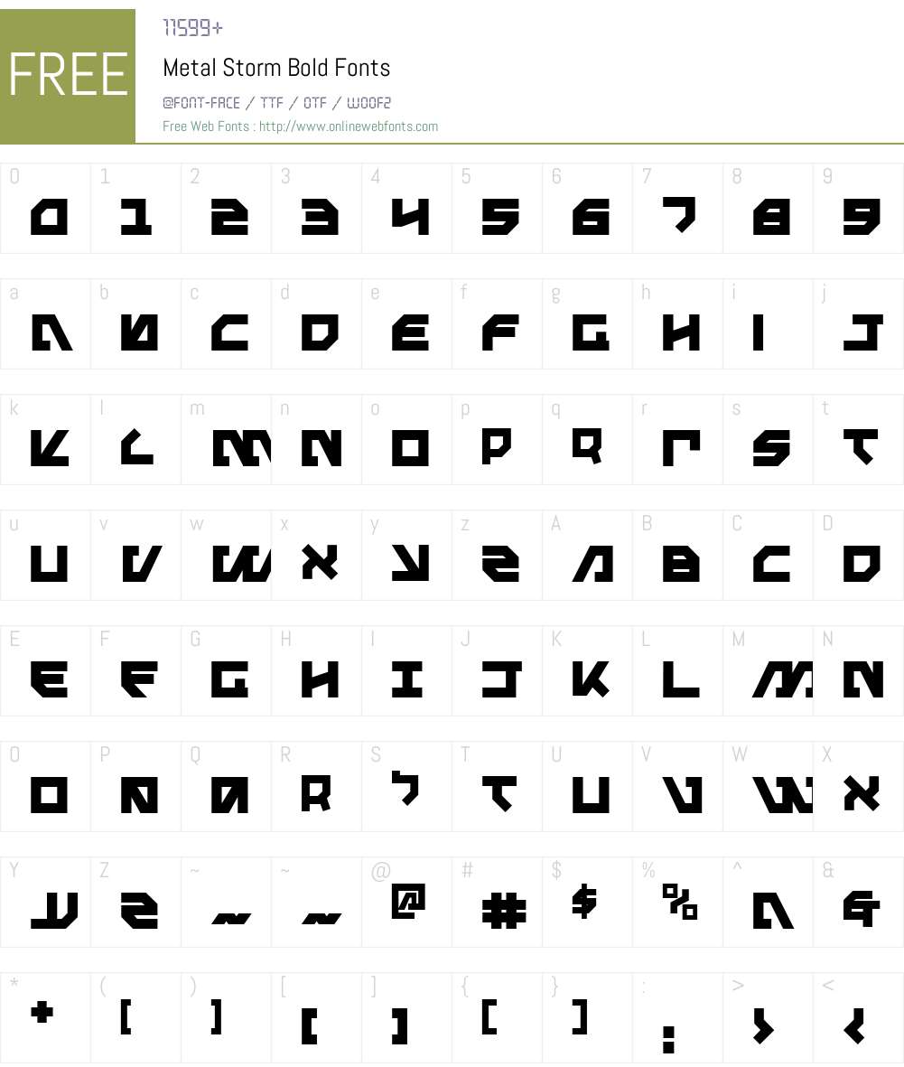 Metal Storm Bold Font Screenshots