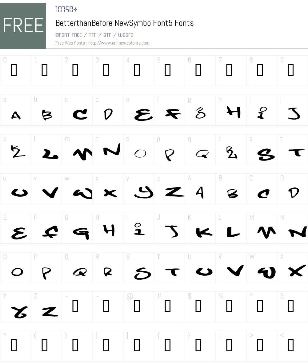 BetterthanBefore NewSymbolFont5 Font Screenshots