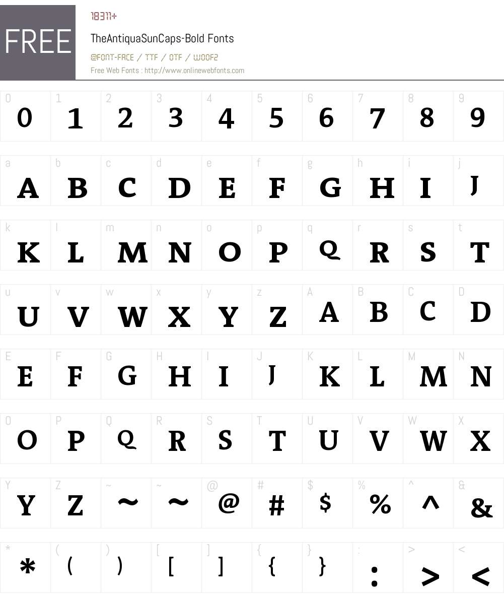 TheAntiquaSun Caps Font Screenshots
