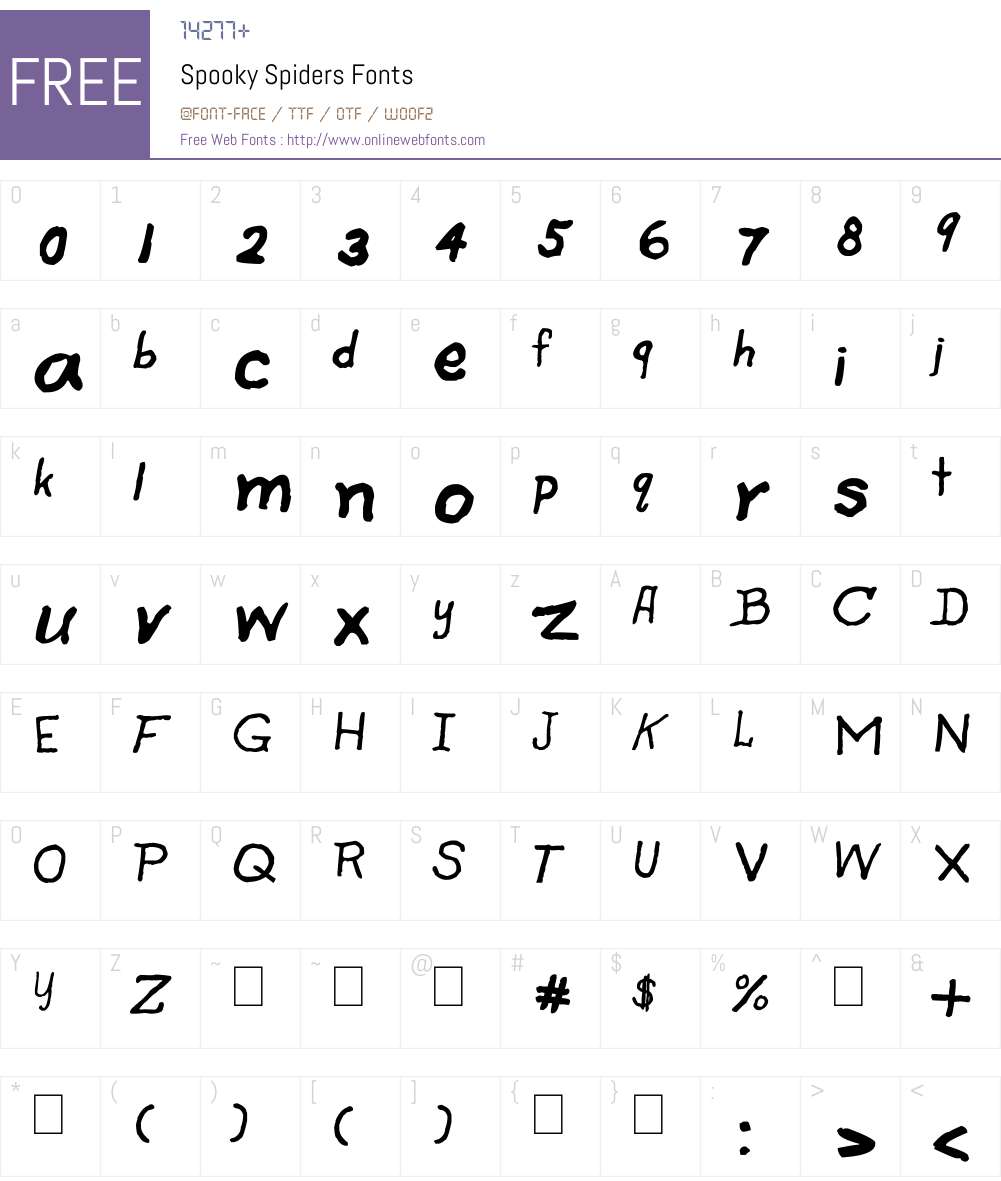 Spooky Spiders Font Screenshots