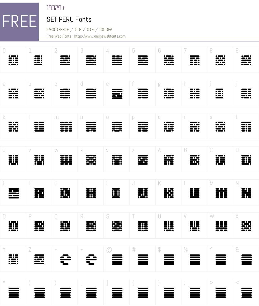 SETIPERU Font Screenshots
