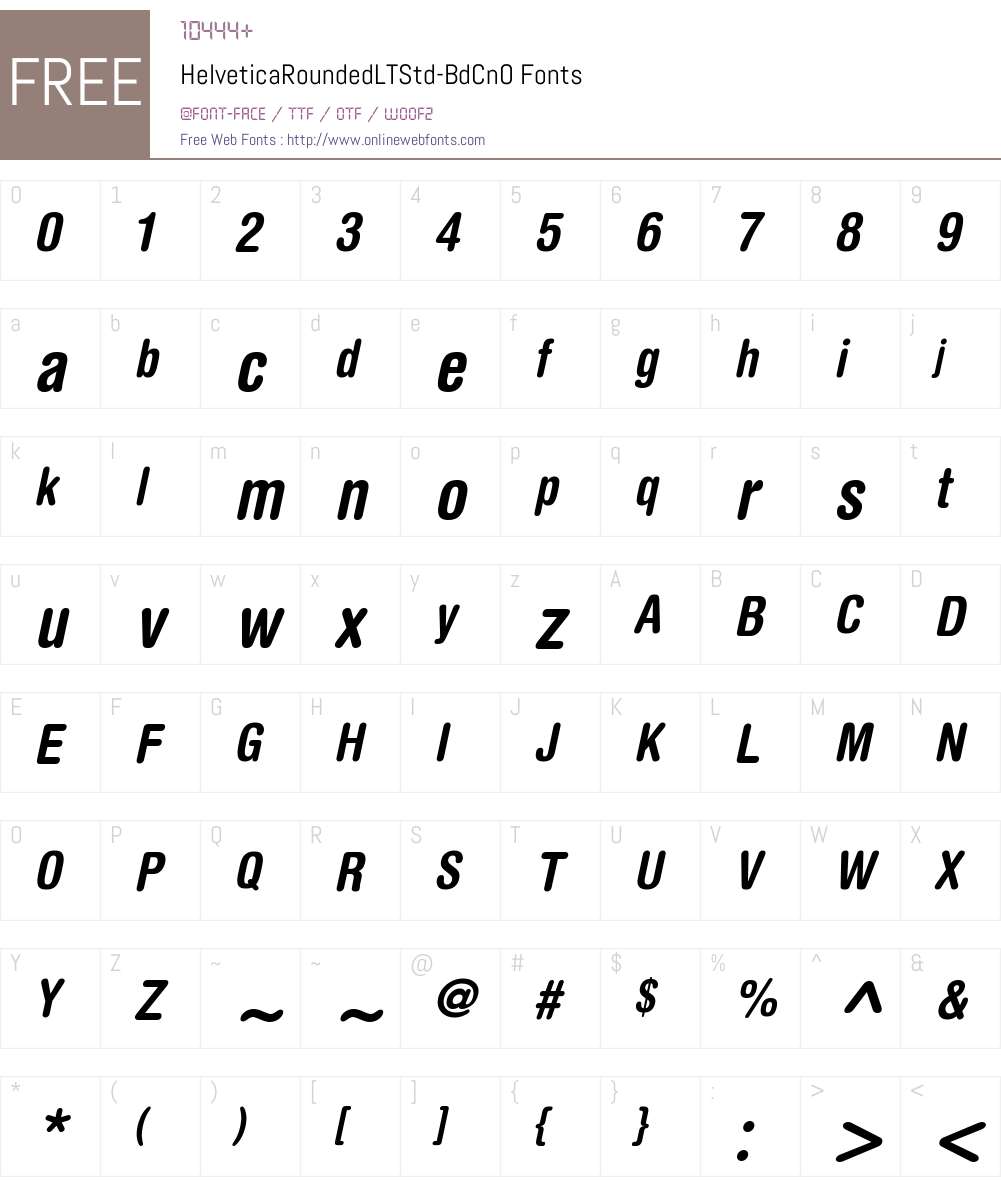 HelveticaRounded LT Std BdCn Font Screenshots