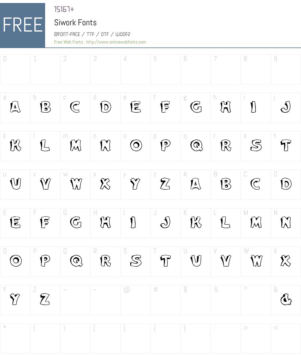 Siwork Font Screenshots