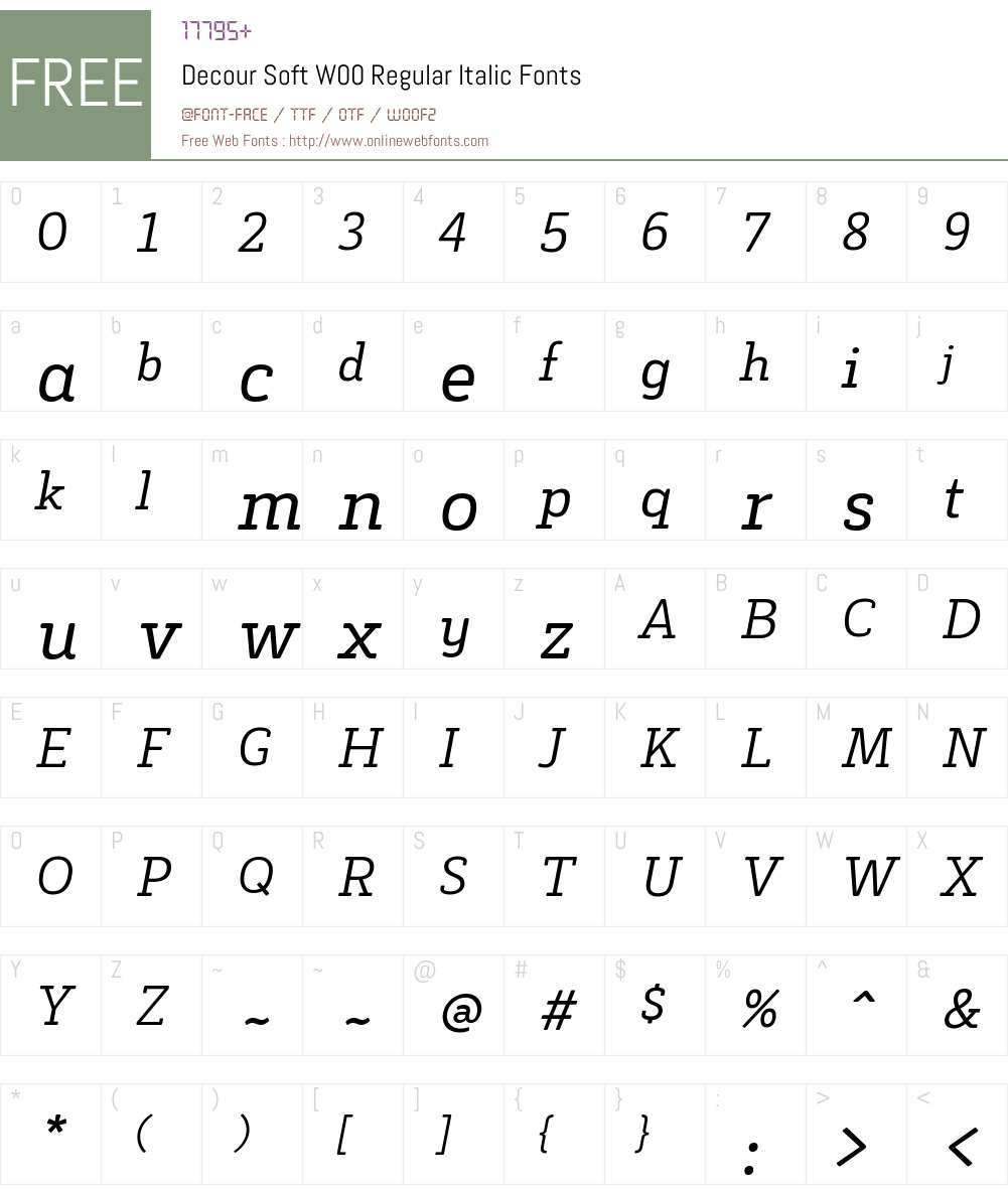 Decour Soft Font Screenshots