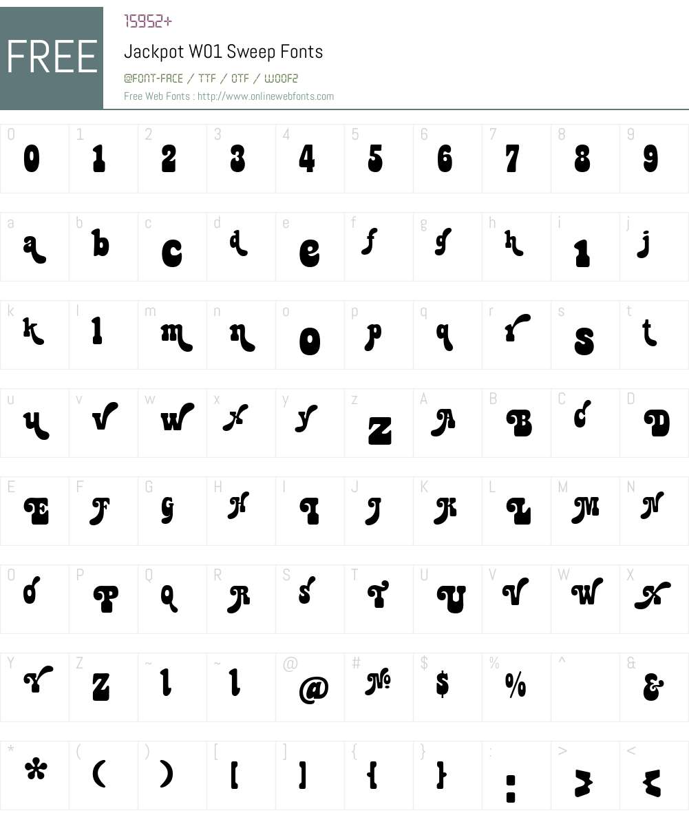 JackpotW01-Sweep Font Screenshots
