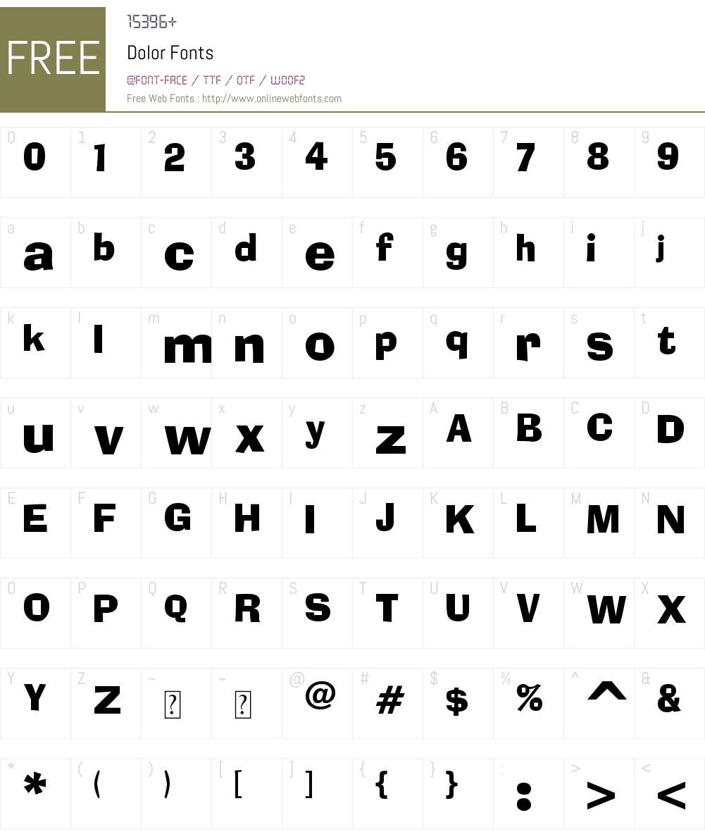 Dolor Font Screenshots