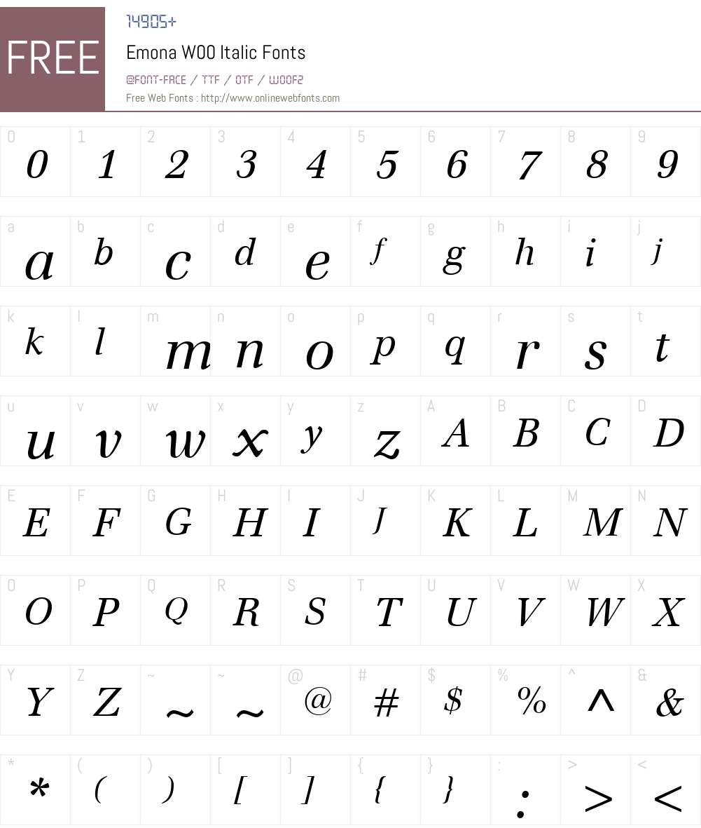 EmonaW00-Italic Font Screenshots