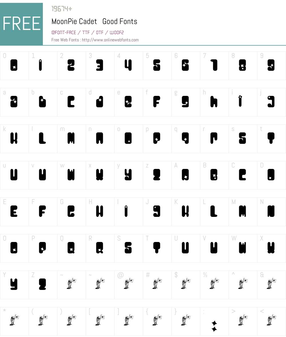 MoonPie Cadet Font Screenshots