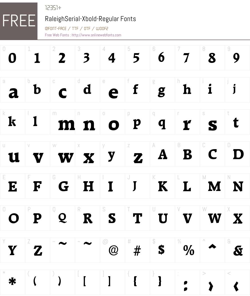 RaleighSerial-Xbold Font Screenshots