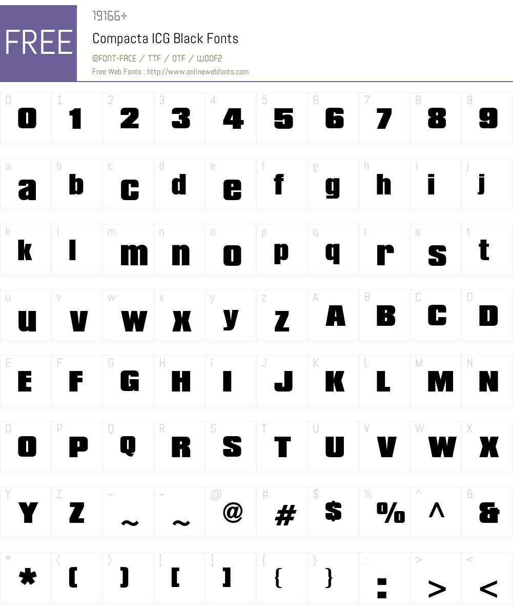Compacta ICG Font Screenshots