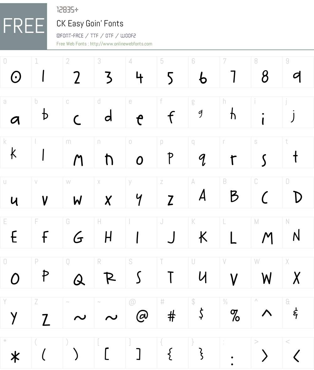 CK Easy Goin' Font Screenshots