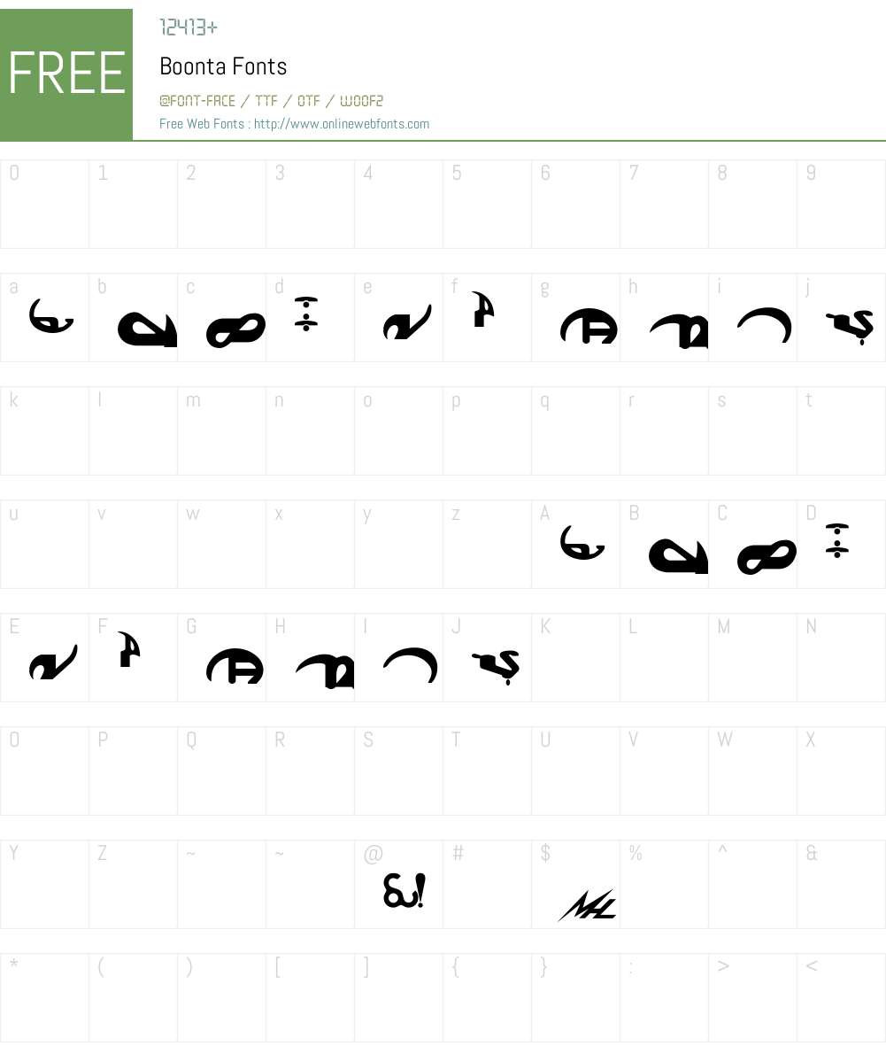 Boonta Font Screenshots