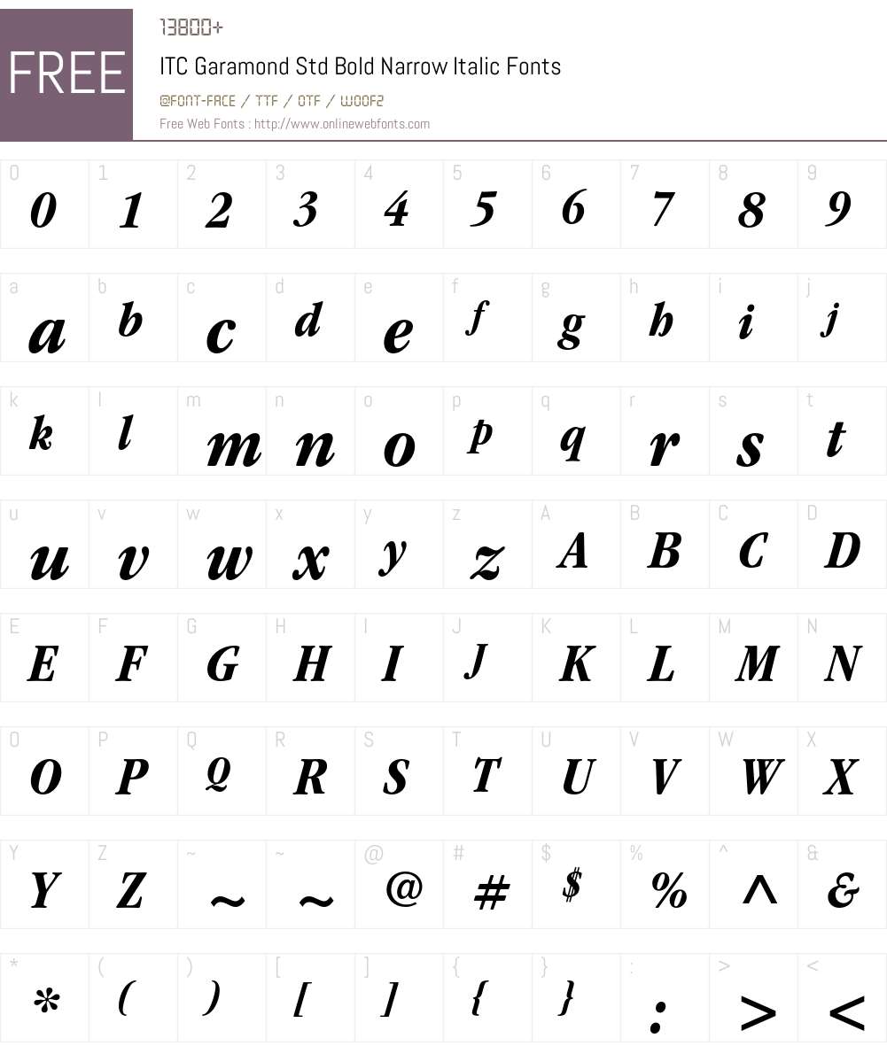 ITC Garamond Std Font Screenshots