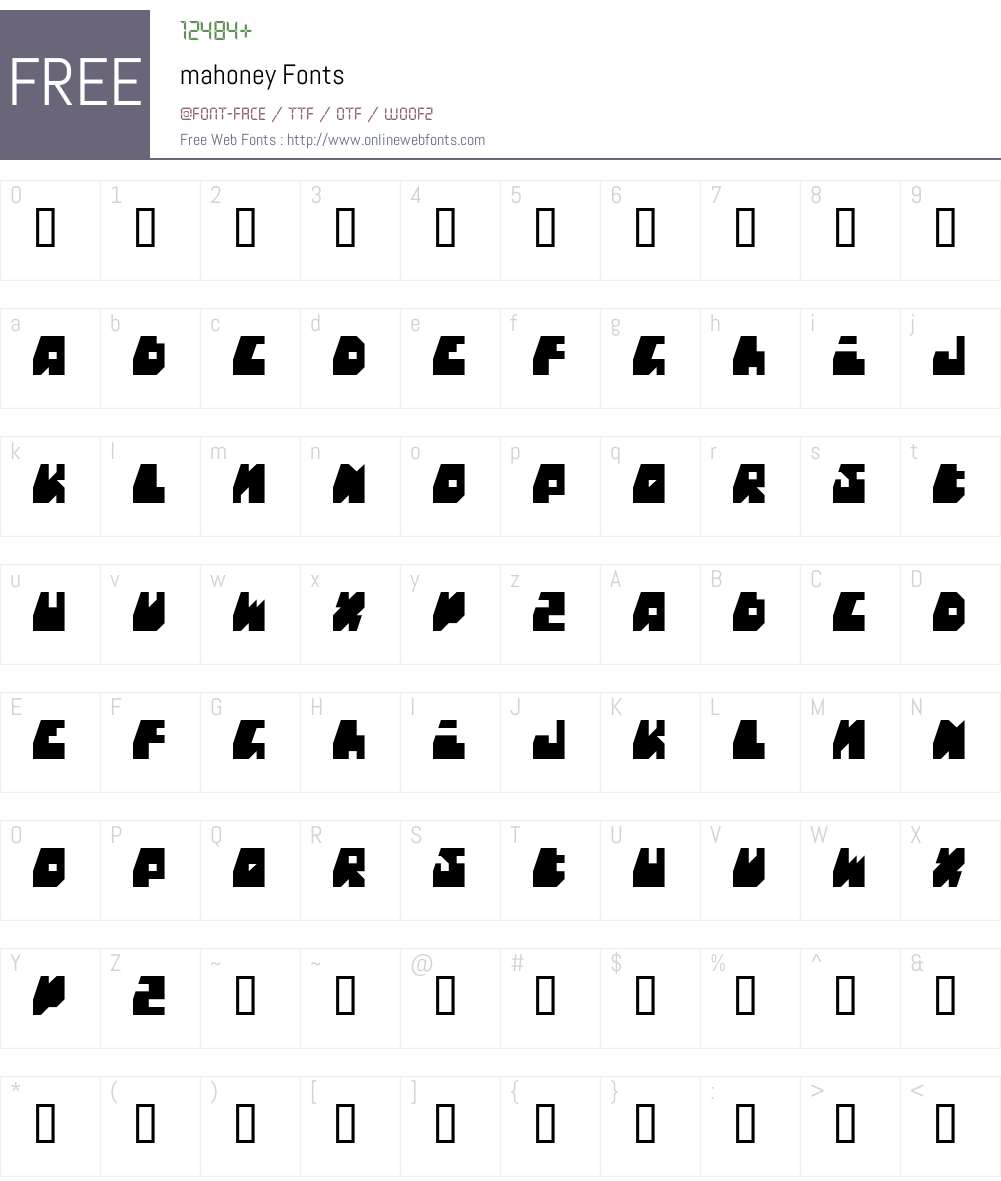 mahoney Font Screenshots