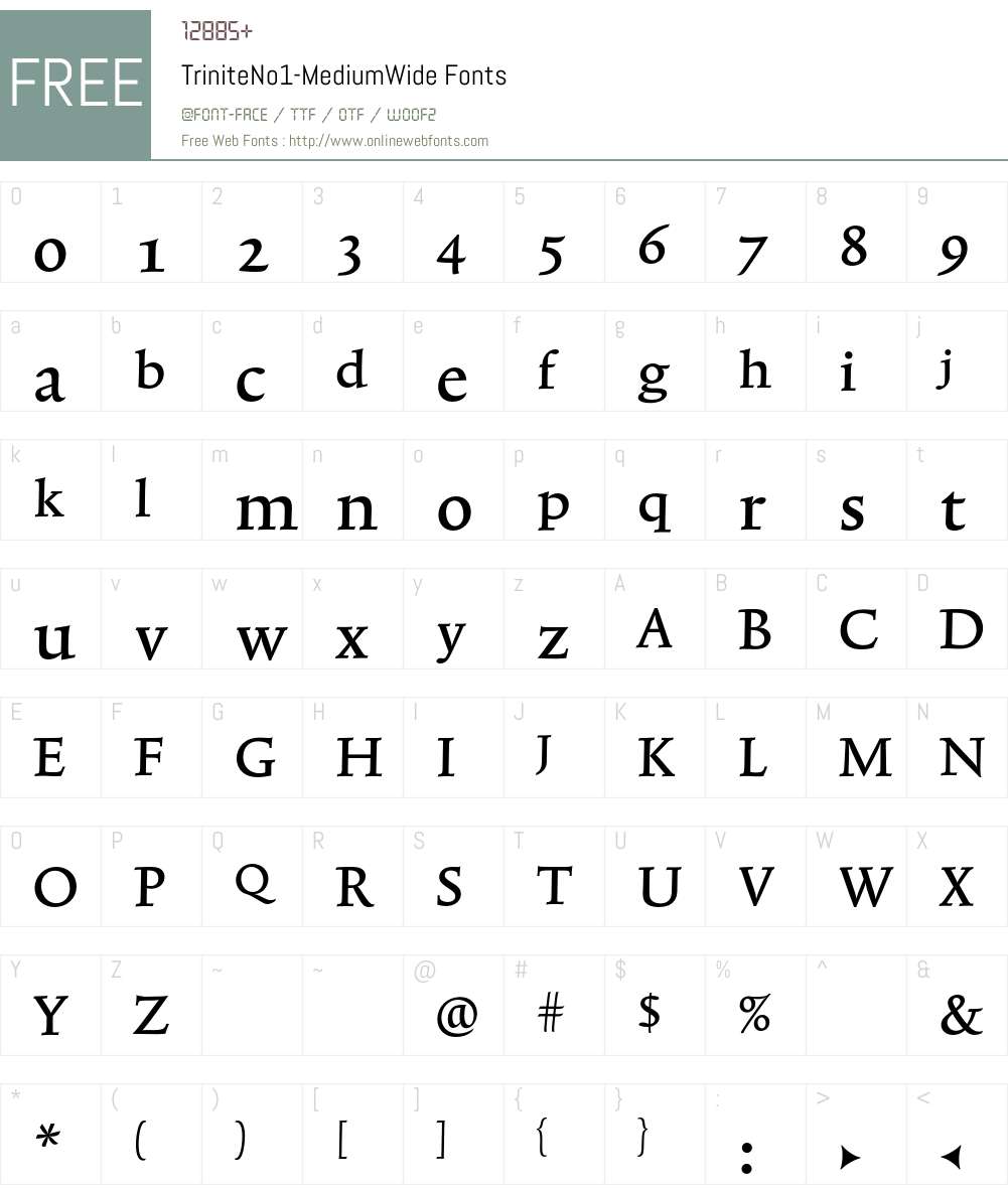 TriniteNo1 Font Screenshots