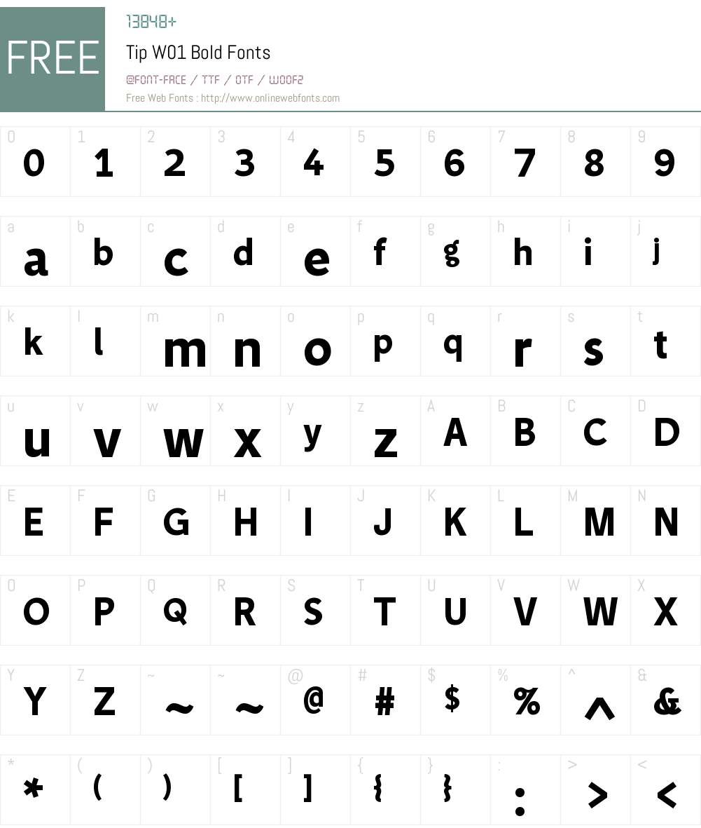 TipW01-Bold Font Screenshots