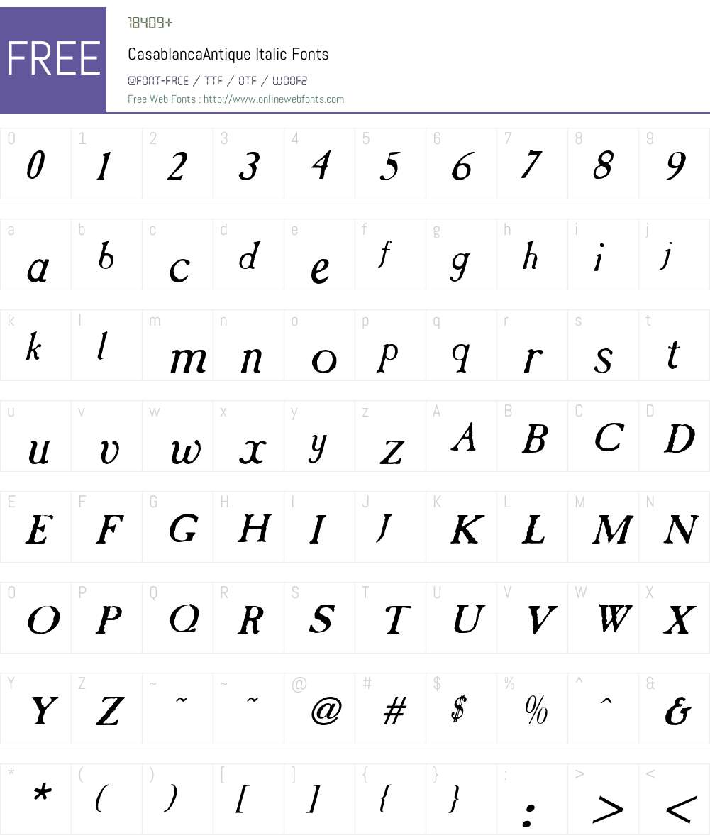 CasablancaAntique Font Screenshots