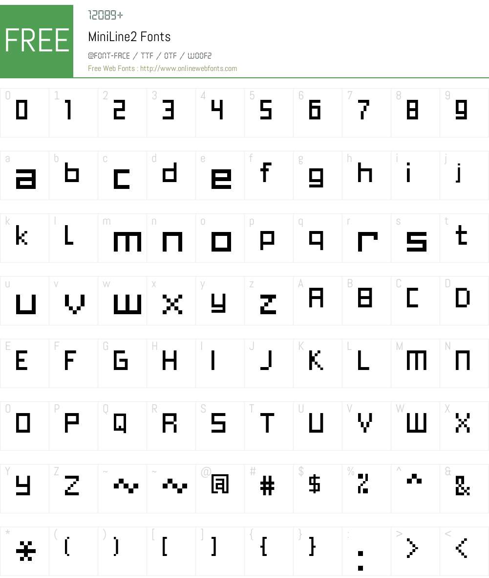MiniLine2 Font Screenshots