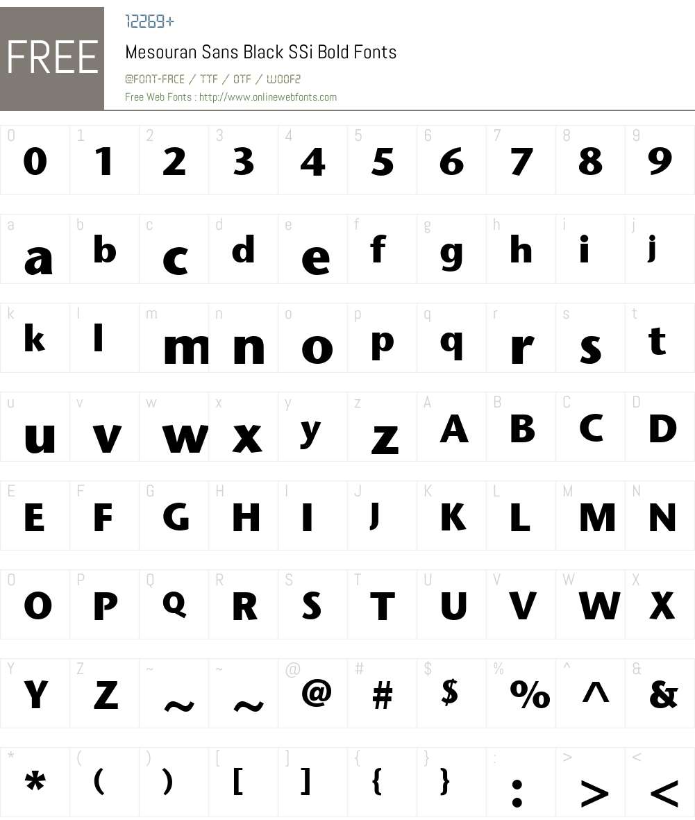 Mesouran Sans Black SSi Font Screenshots