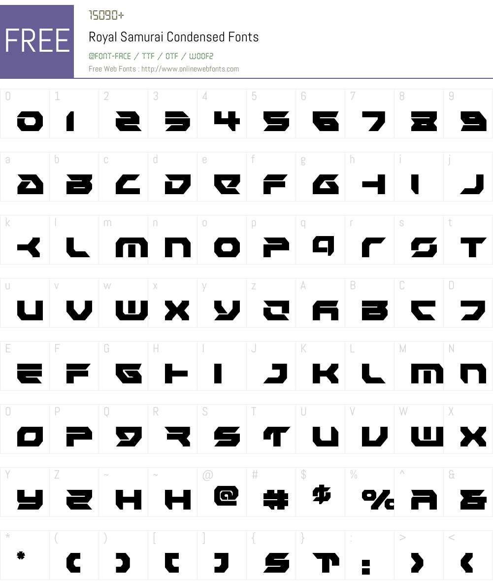 Royal Samurai Condensed Font Screenshots