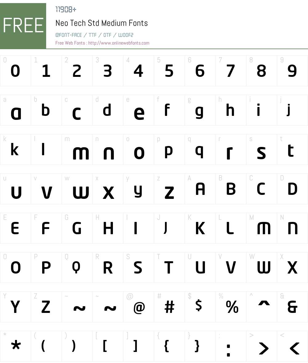 Neo Tech Std Font Screenshots