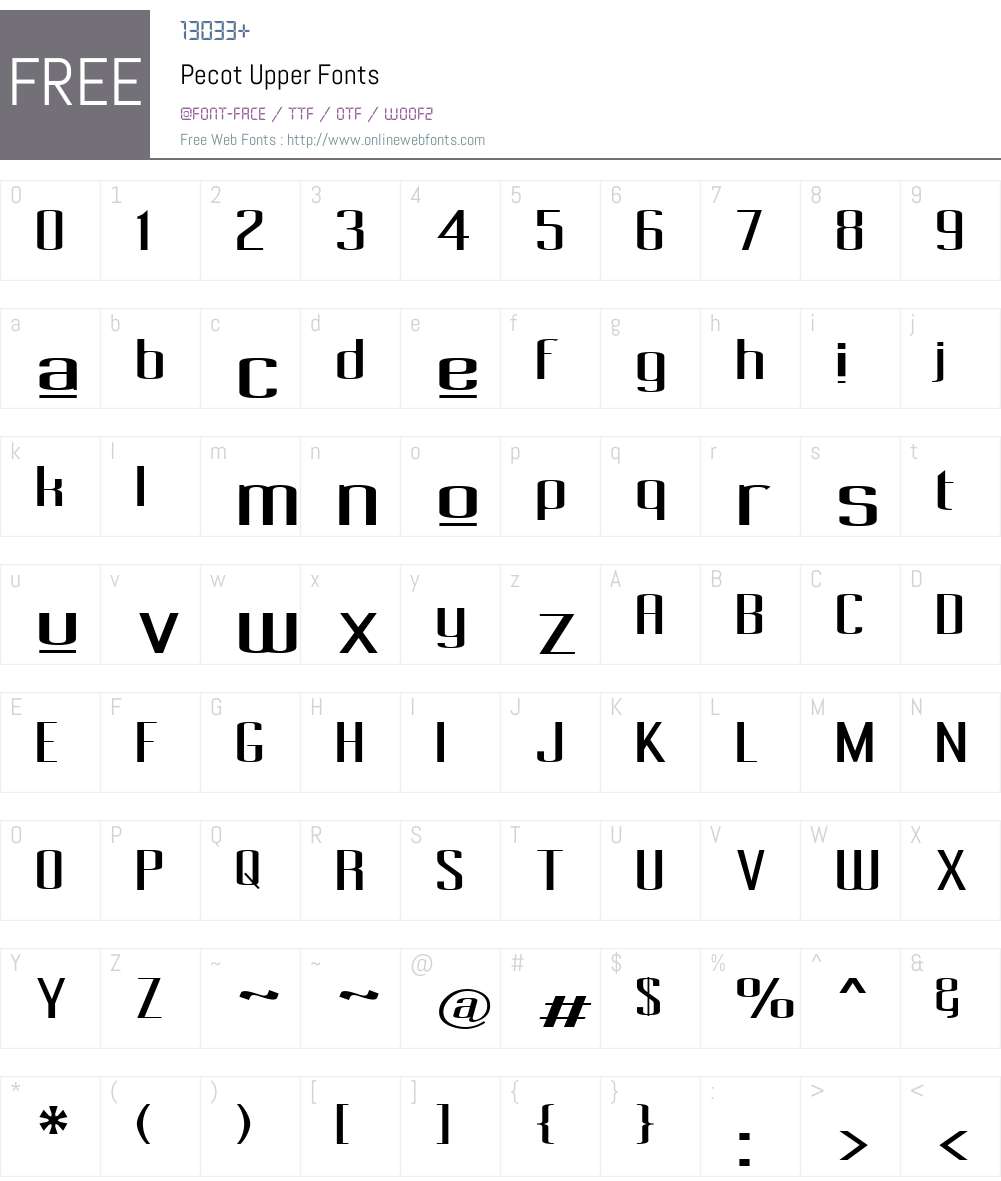 Pecot Upper Font Screenshots