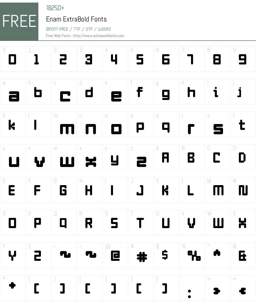 Enam Font Screenshots