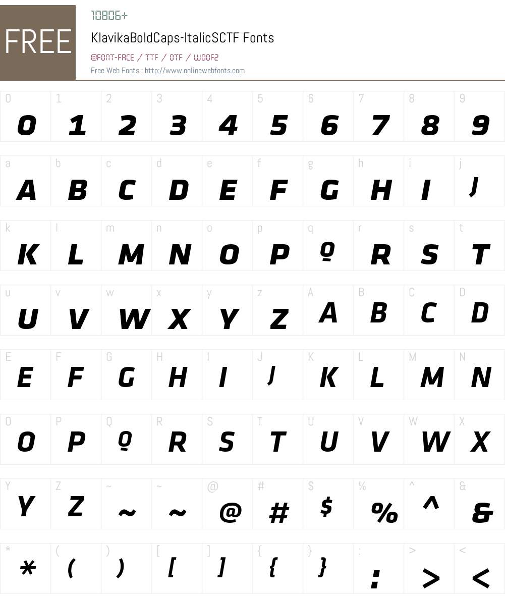 Klavika Bold Caps Font Screenshots