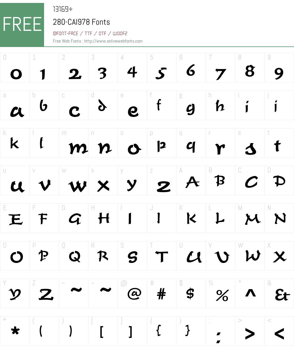 280-CAI978 Font Screenshots