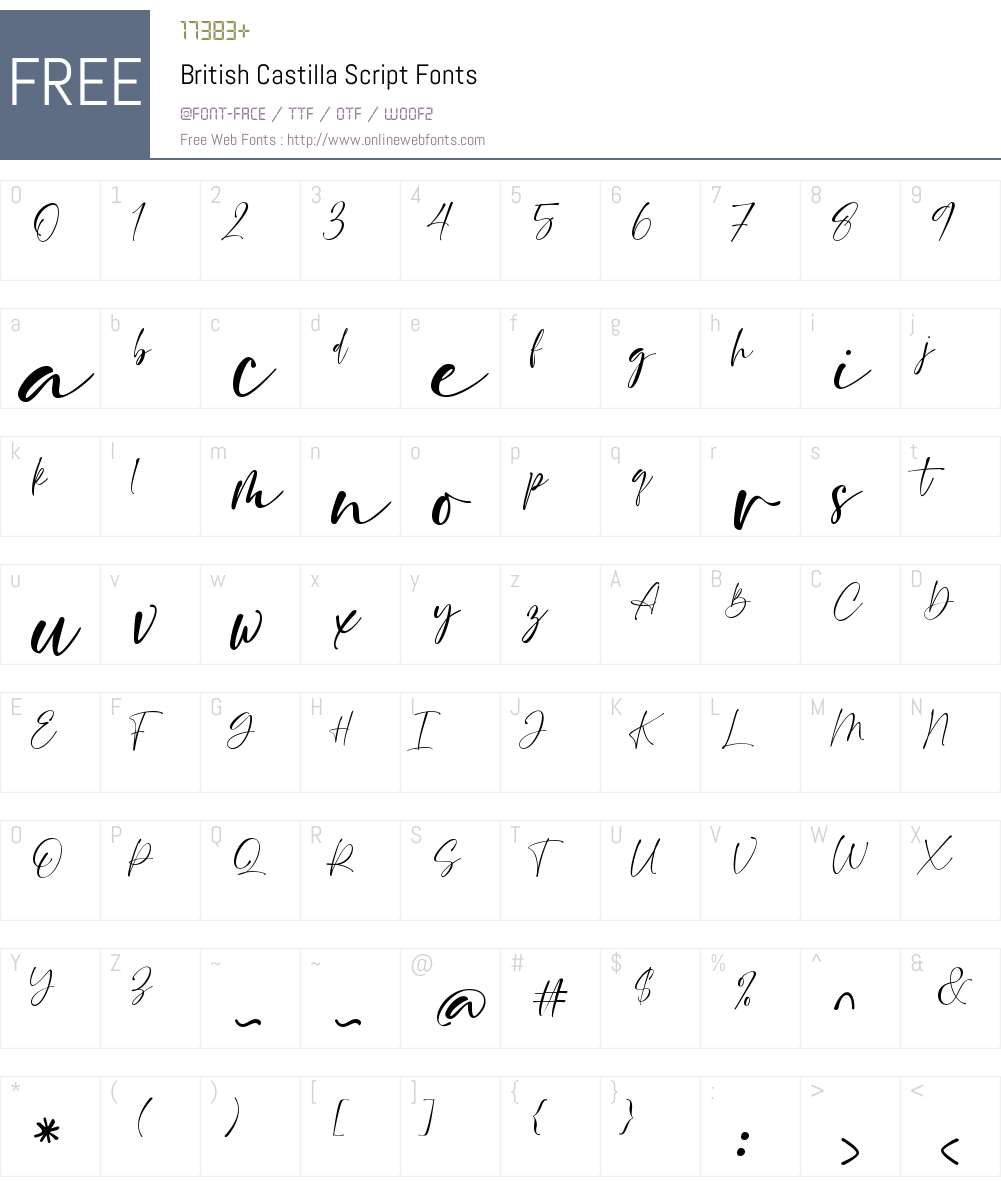 British Castilla Script 1.00;March 29, 2021;FontCreator 13.0.0.2675 64 ...