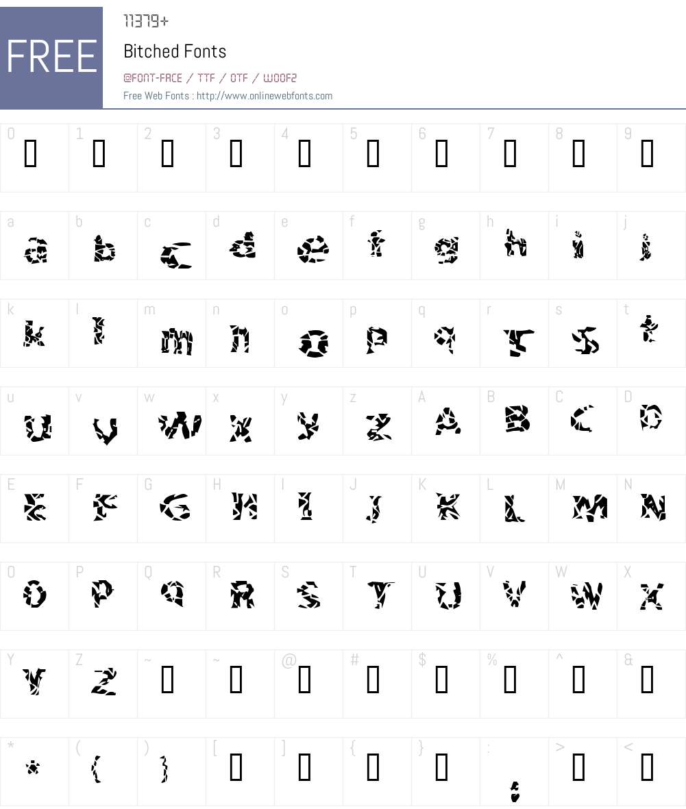 Bitched Font Screenshots