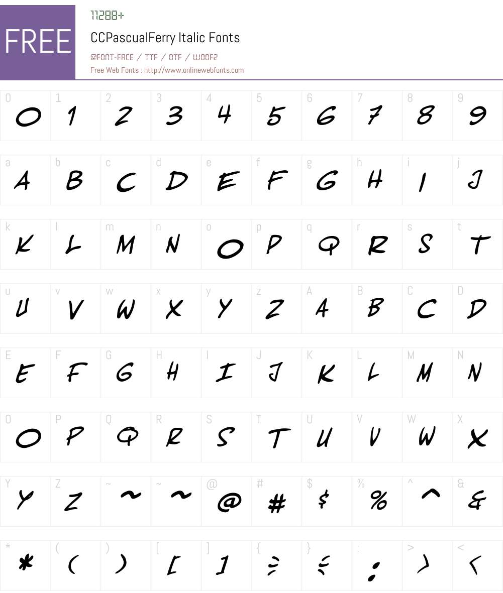 CCPascualFerry-Italic Font Screenshots