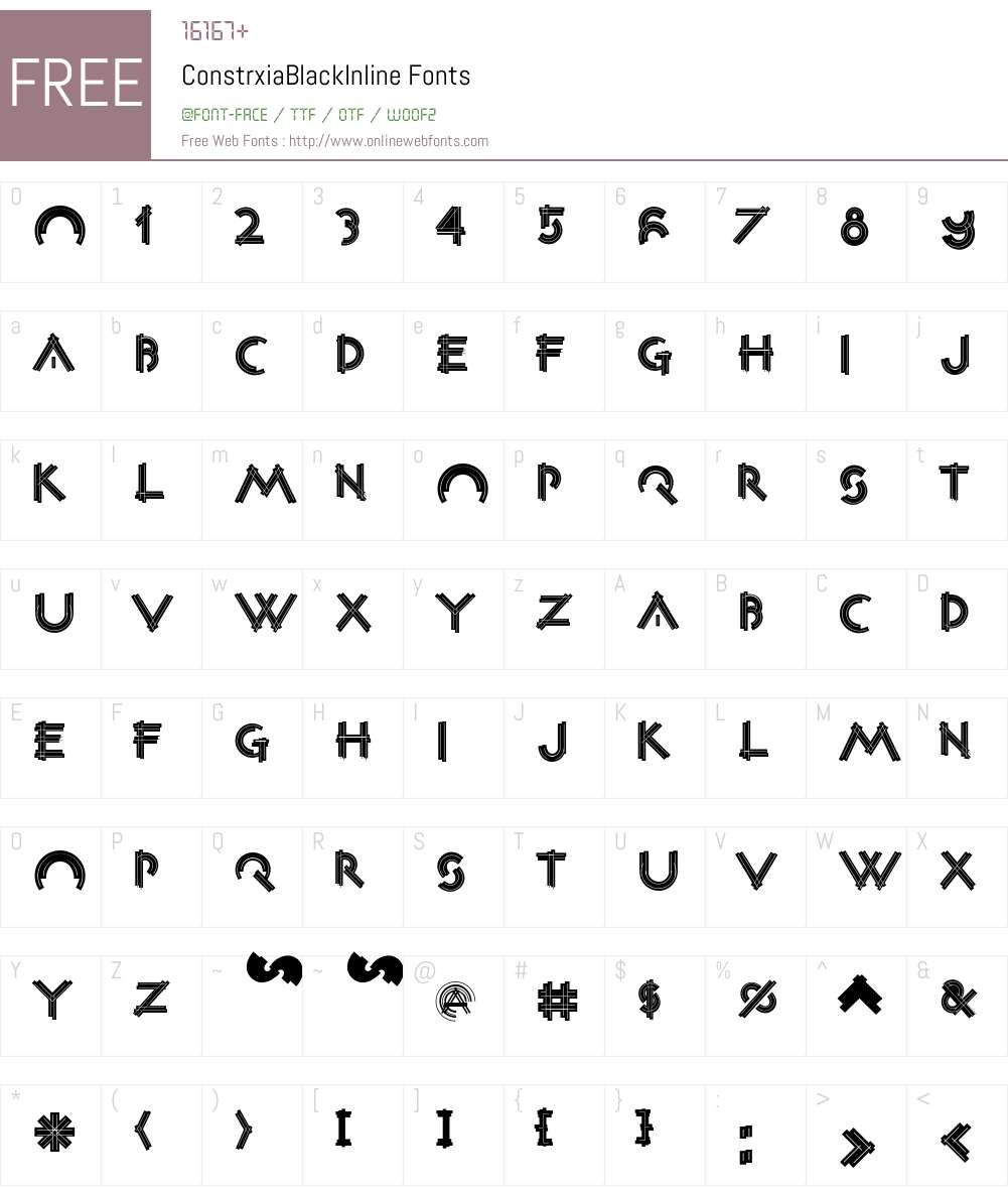 ConstrxiaBlackInline Font Screenshots