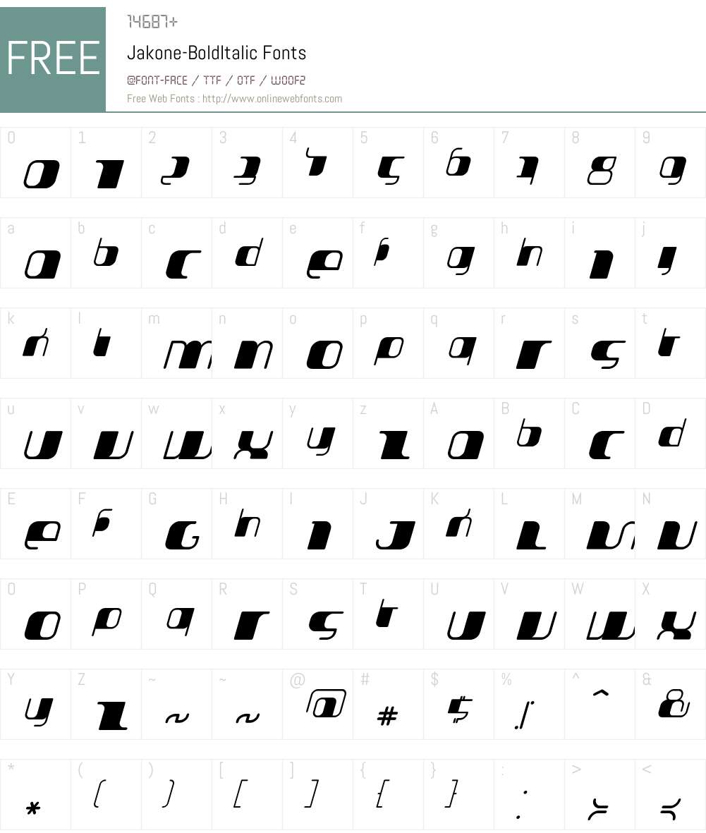 Jakone Font Screenshots