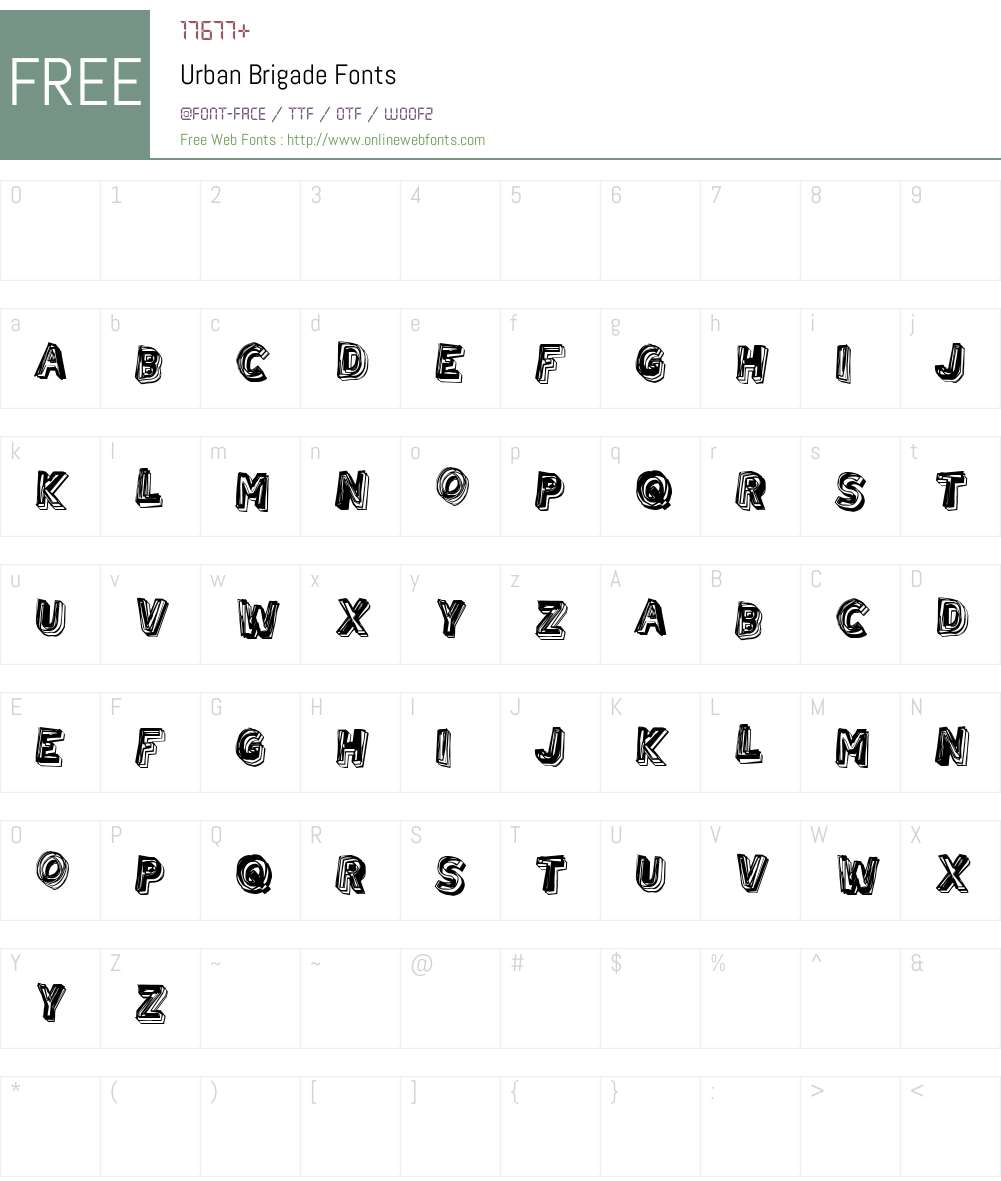 Urban Brigade Font Screenshots