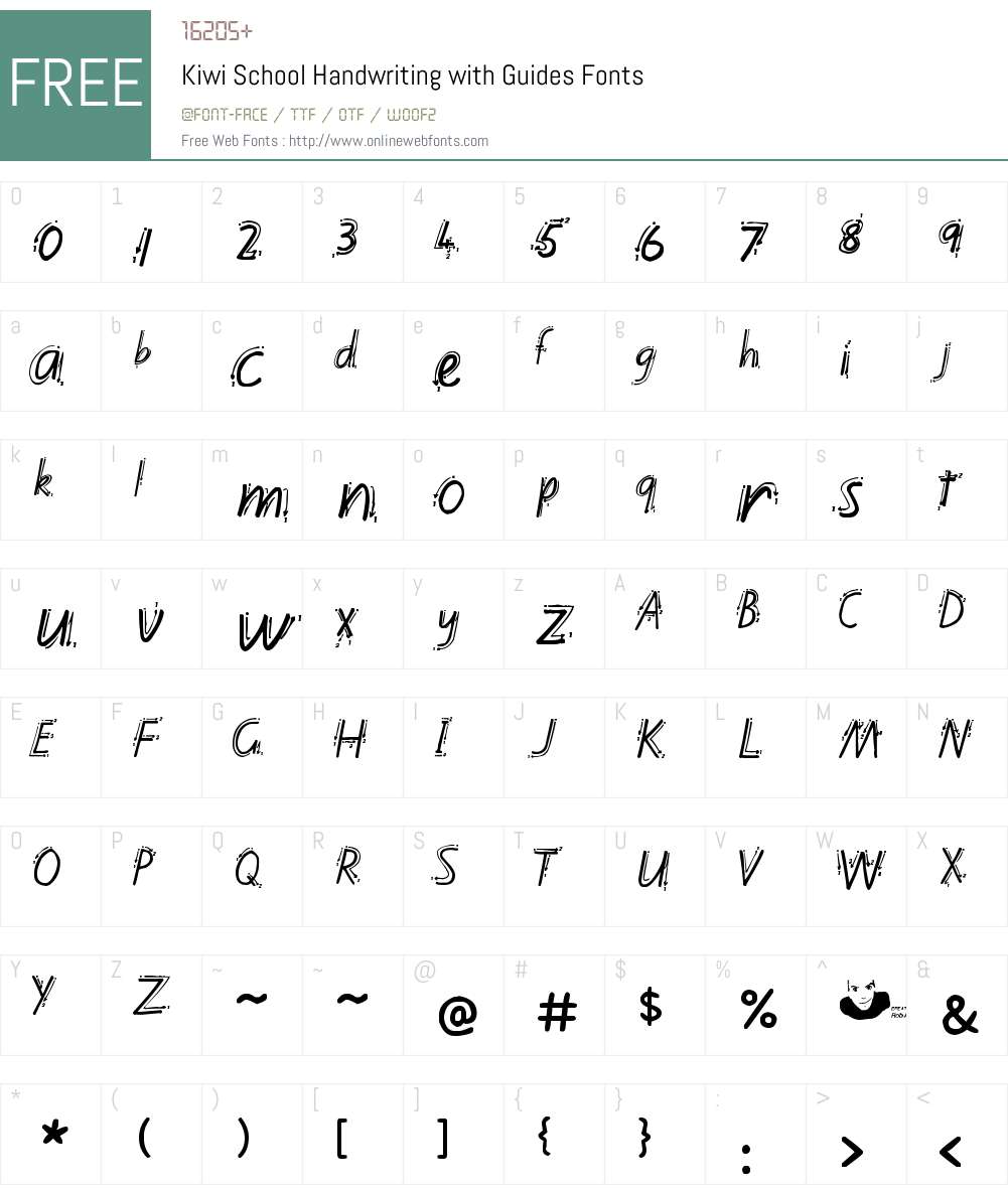 Kiwi School Handwriting with Guides Font Screenshots